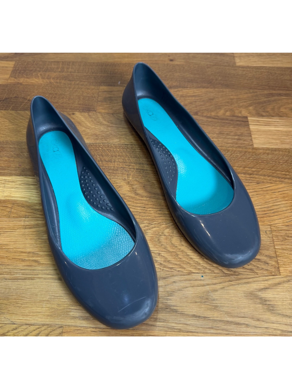 Oka.B Jelly Taylor Ballet Flats Shoes Women's 9 Gray Comfort Slip On Round Toe